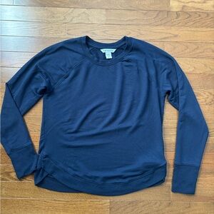 Athleta crew neck sweatshirt in navy blue size xs